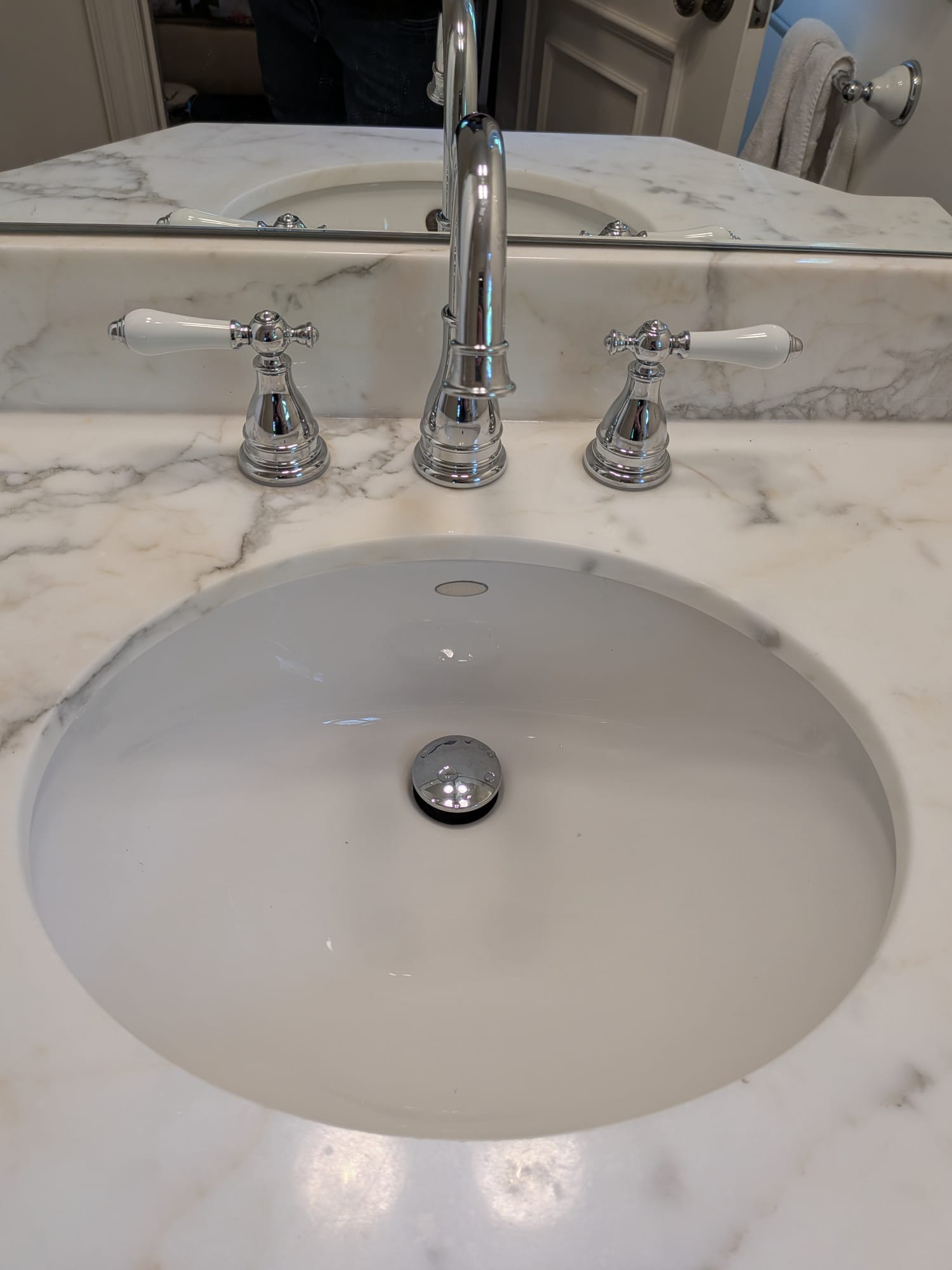 Marble bathroom sink after
